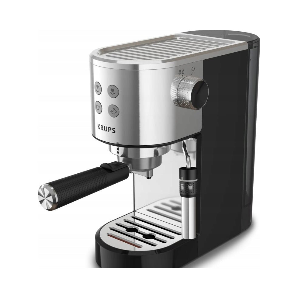 2X Coffee maker, pressure, 15 bar, stainless steel, blue, 1350W
