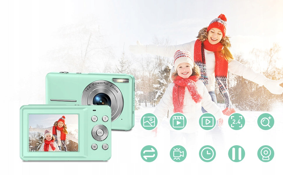 2X DIGITAL CAMERA LA KIDS 1080P 44MP 16X ZOOM GREEN + 32G Brand no brand