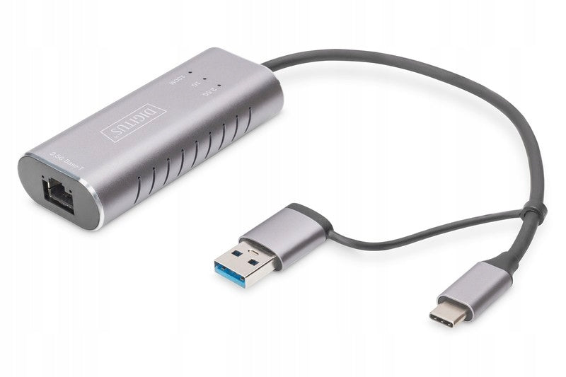 2X DIGITUS wired USB 3.1 Type C + USB A to 1x RJ45