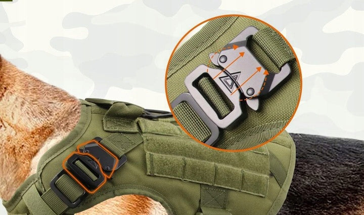2X DOG TACTICAL HARNESS ADJUSTABLE GUARD WITH HANDLE STRONG SIZE L Brand Reverse