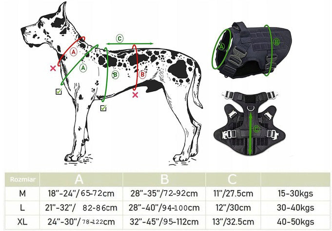 2X DOG TACTICAL HARNESS ADJUSTABLE GUARD WITH HANDLE STRONG SIZE L Manufacturer code Szelki Taktyczne czarne L