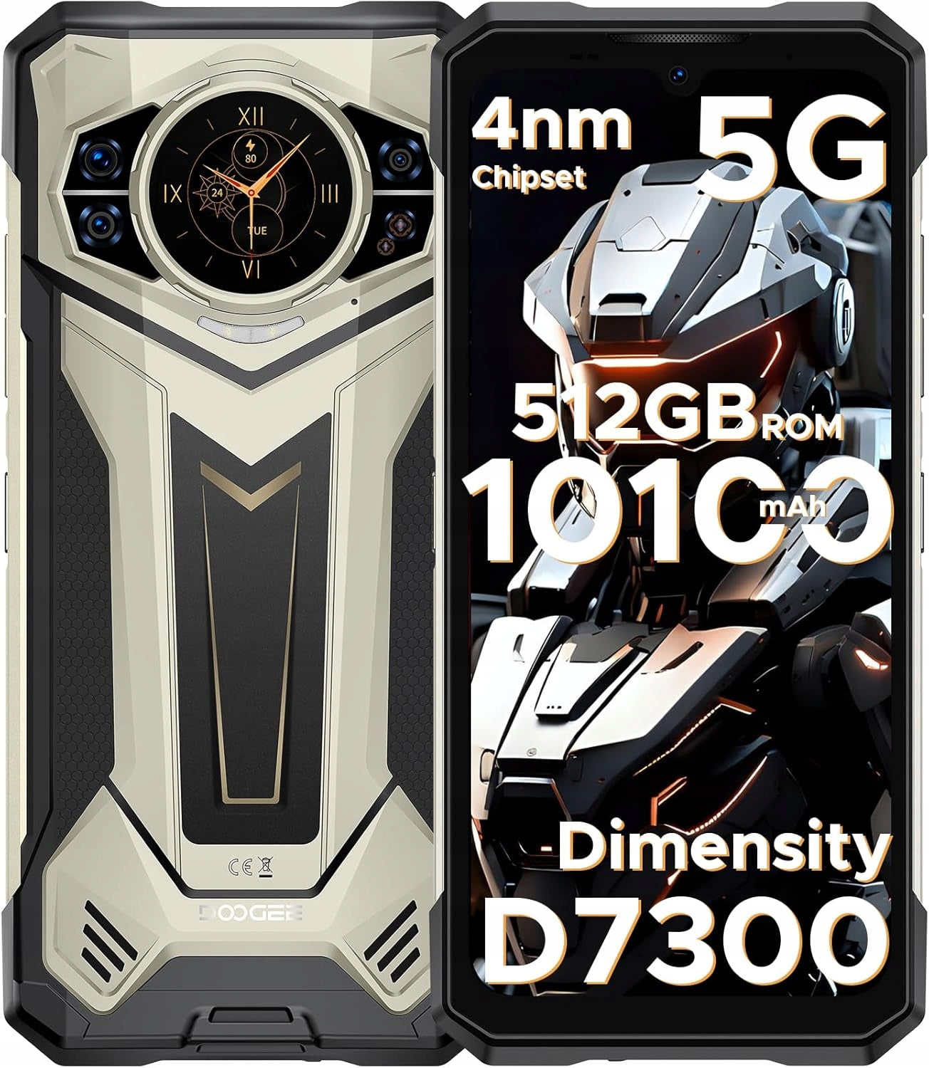 2X DOOGEE S200 Plus 5G 16+20/512GB 10100mAh, Black Built-in memory 512 GB