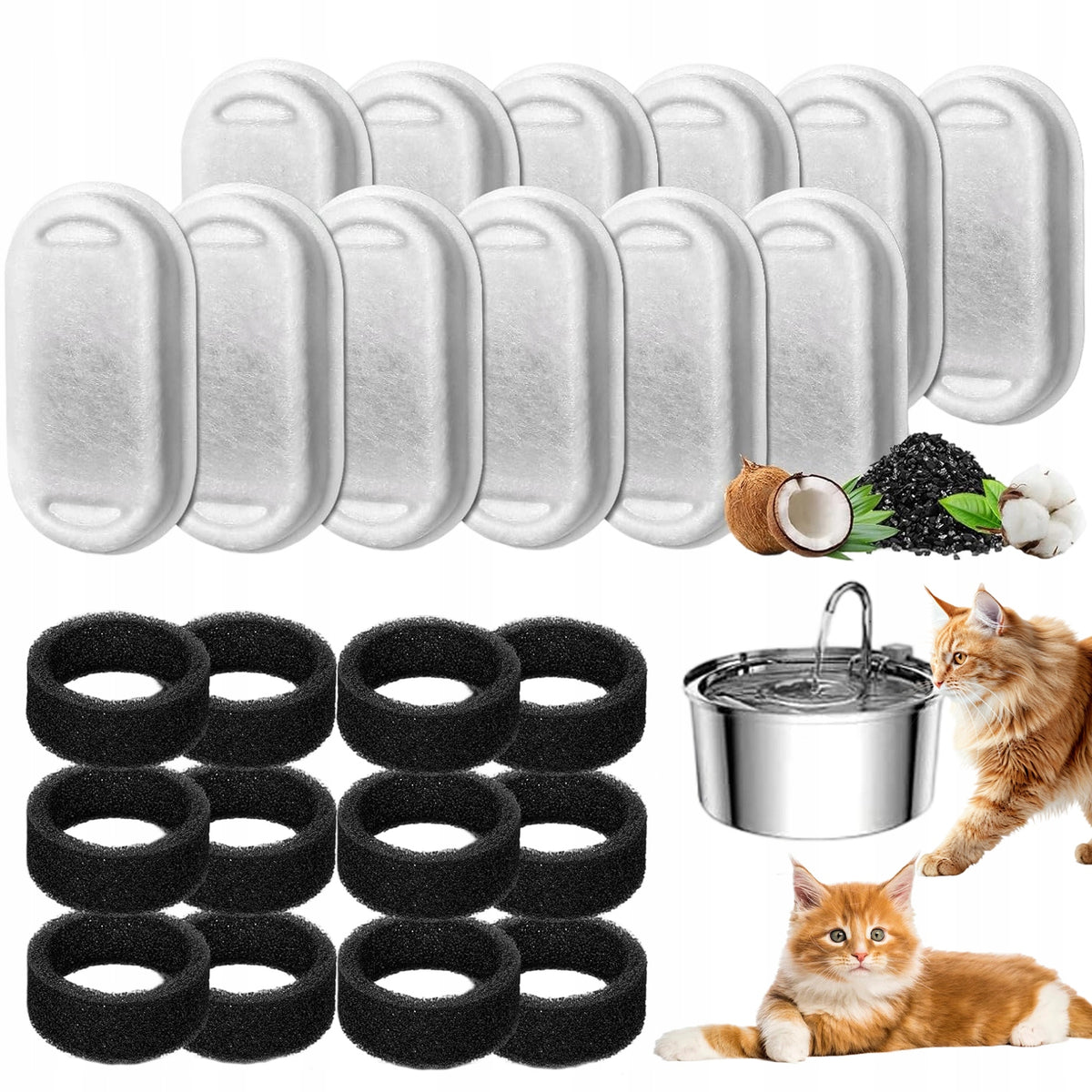 2X DRINKER FILTER FOR DOG CAT FOUNTAIN DRINKER FILTERS 12PCS