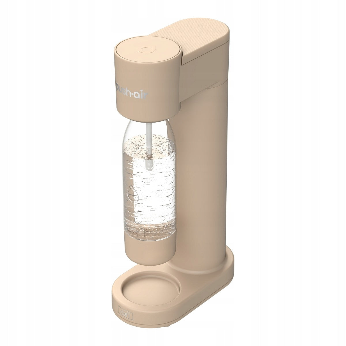 2X Dafi PushAir Saturator with CO2 cartridge + 0,7l Cappuccino bottle Dominant color beige/brown