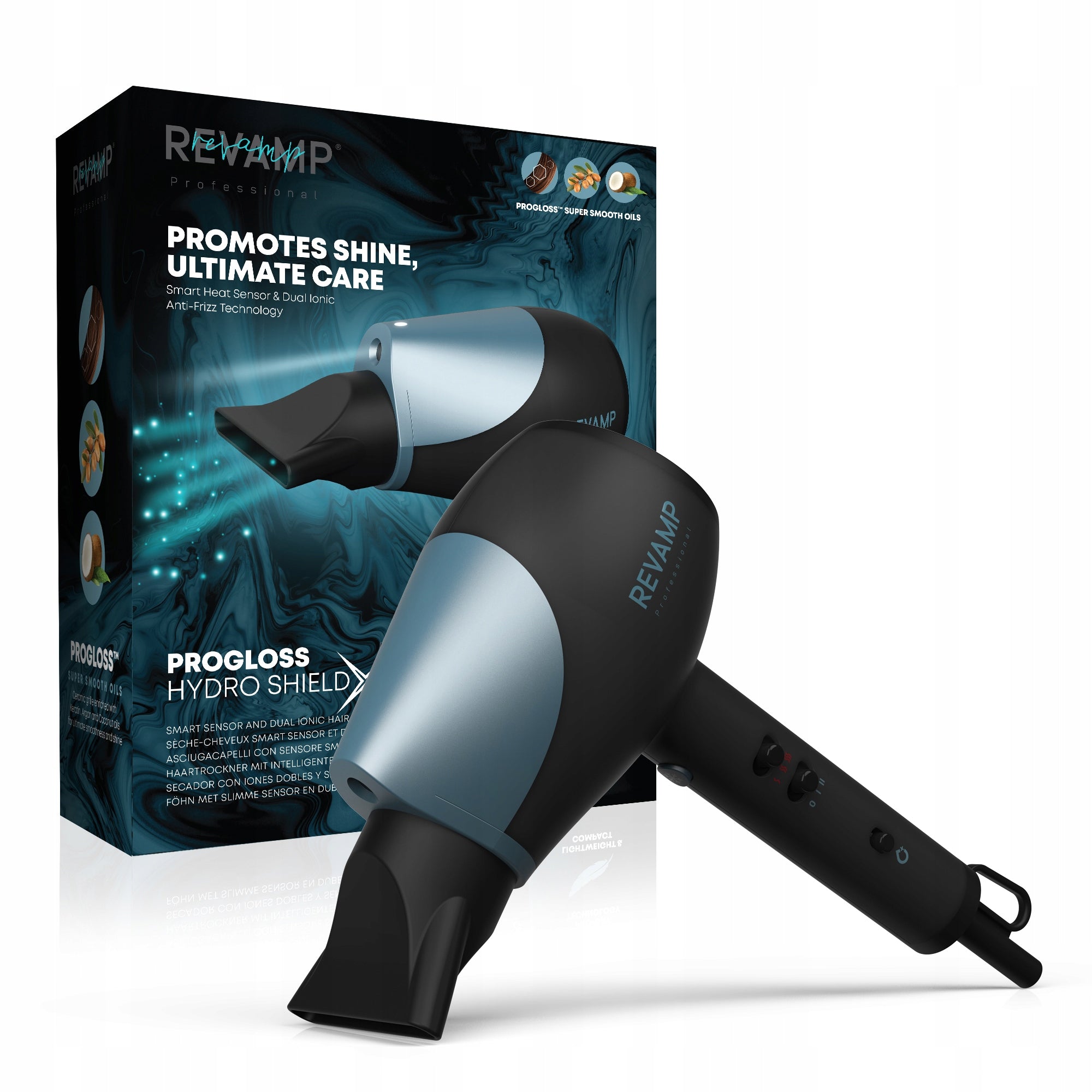 2X Dryer REVAMP Progloss Hydro Shield X Shine DR-6000 Black