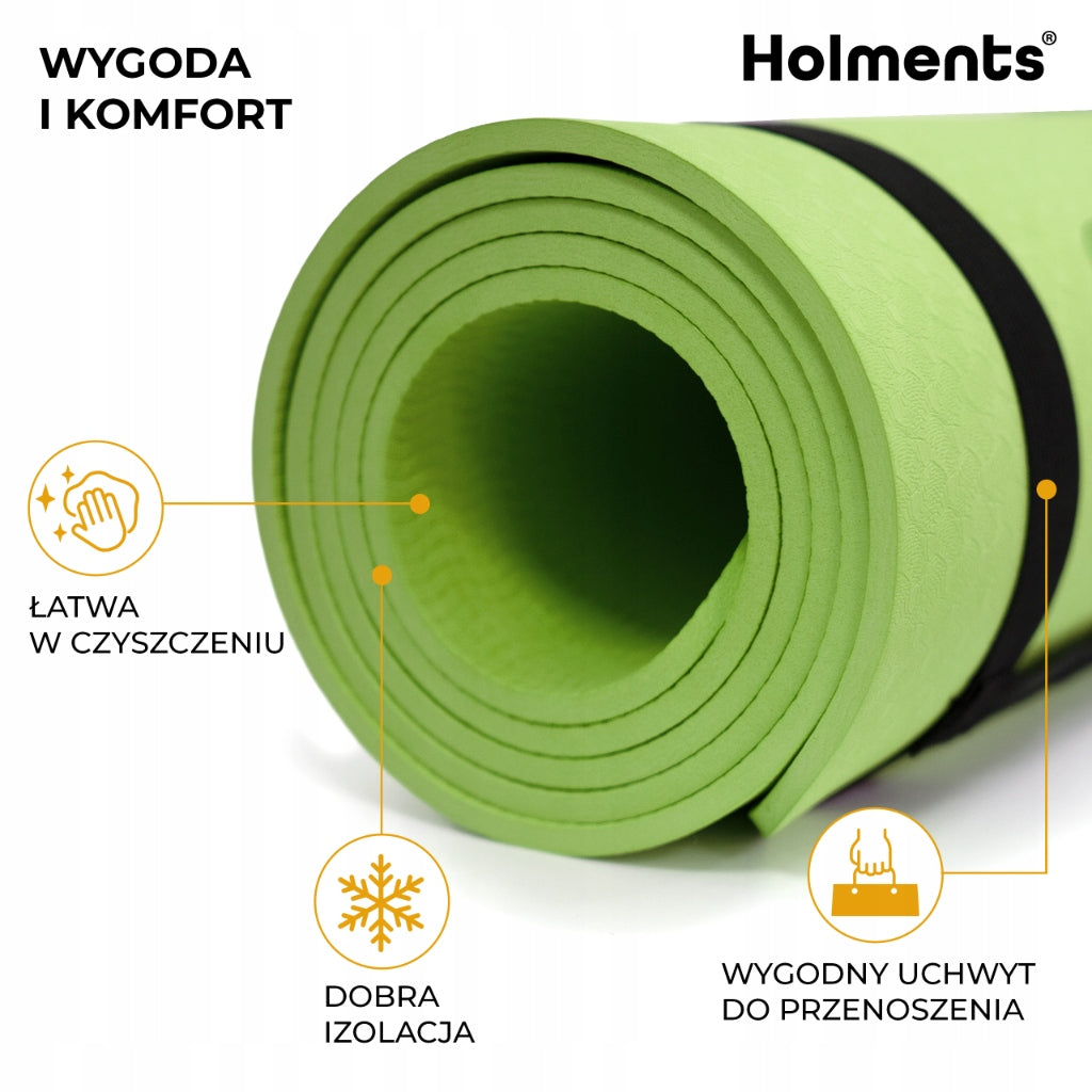 2X EXERCISE MAT NON-SLIP GYMNASTIC YOGA FITNESS TPE GREEN Brand Holments