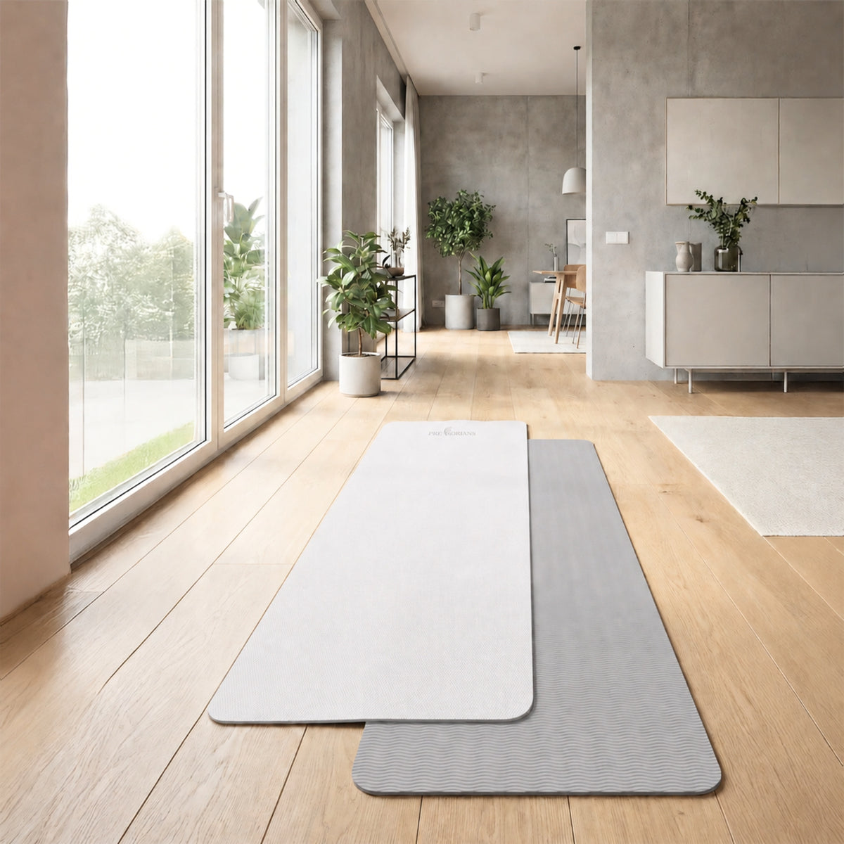 2X EXERCISE MAT TPE YOGA FITNESS ANTI-SLIP GYMNASTIC FITNESS 183C Brand Pretorians