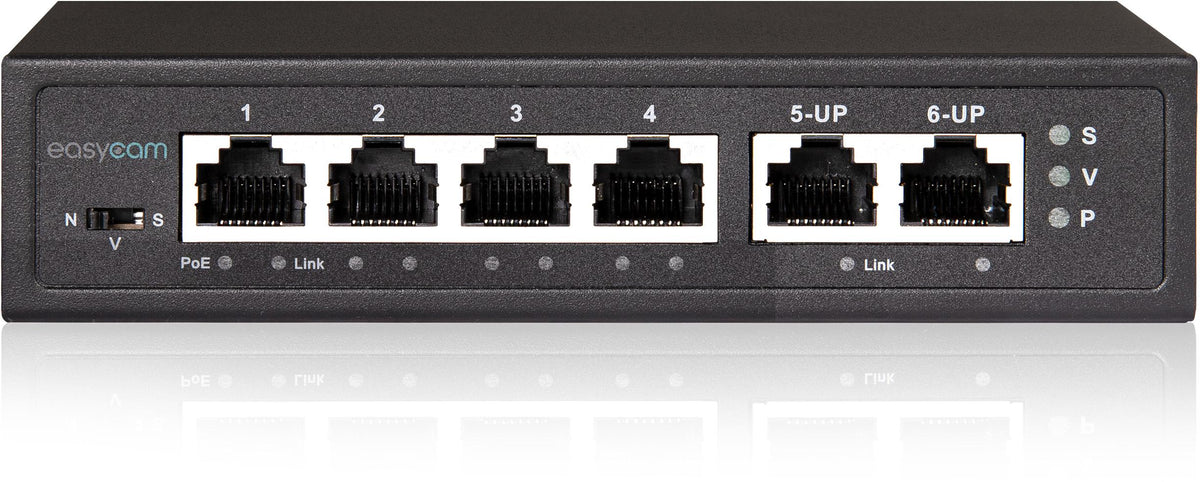 2X EasyCam 4FE PoE Switch with 60W Uplink