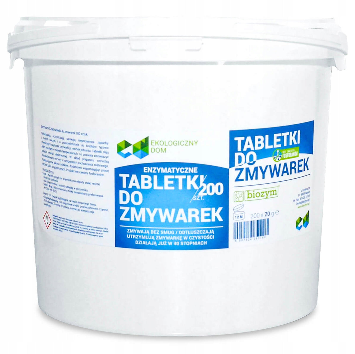 2X Eco PHOSPHATE FREE Dishwasher TABLETS Biozym 200