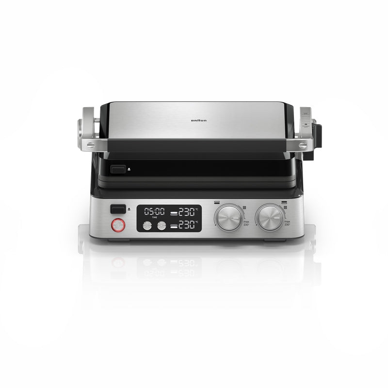 2X Electric Grill Contact Braun CG7040 silver/grey 2000 W
