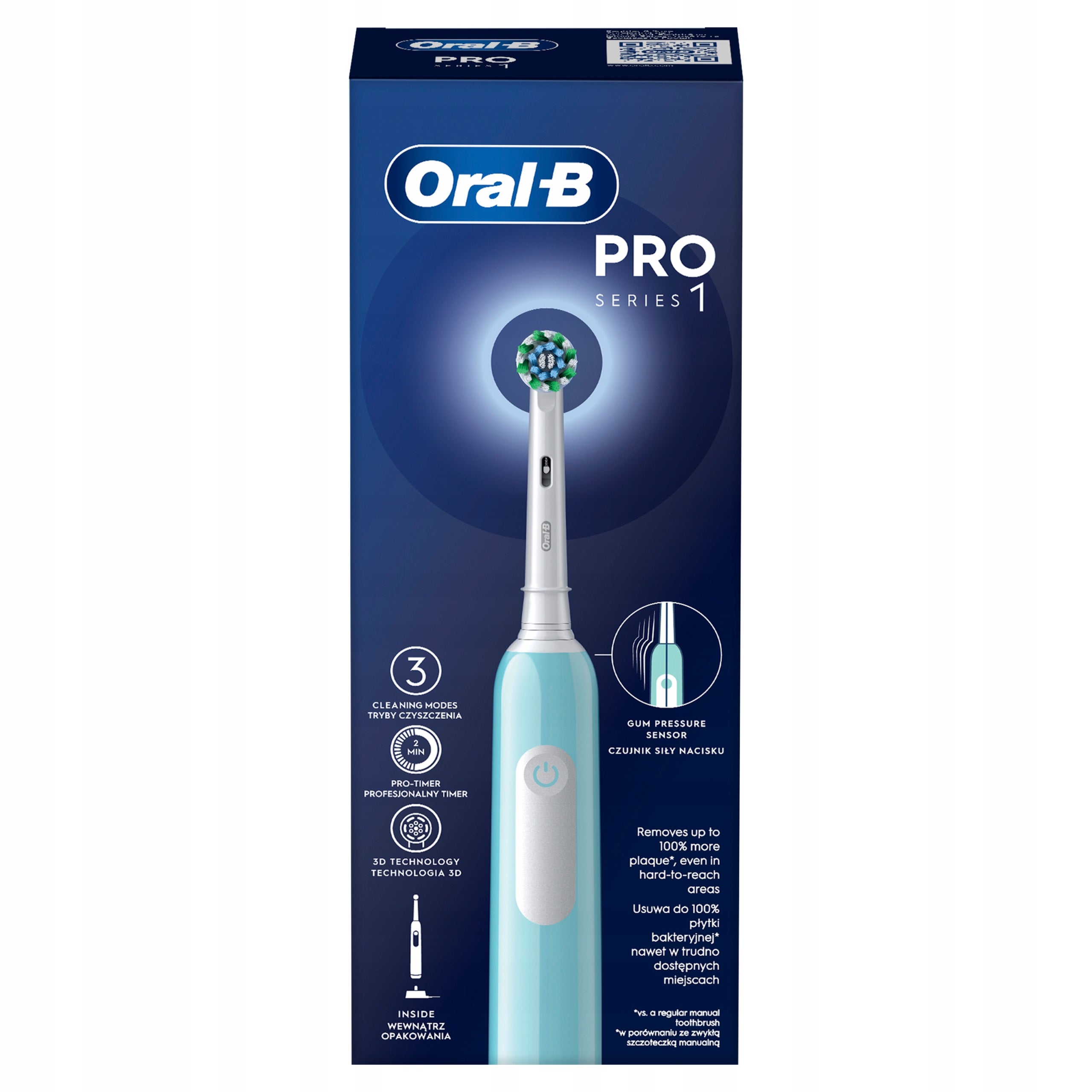 2X Electric Toothbrush Oral-B Pro Series1 Blue Kind toothbrush