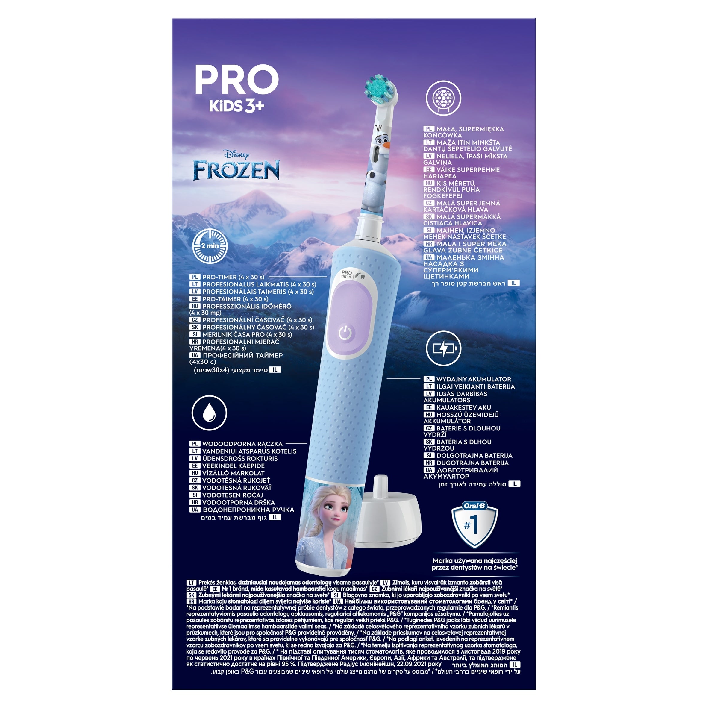 2X Electric Toothbrush Oral-b Braun Vitality Pro Kids 3+ Froze Brand Oral-B