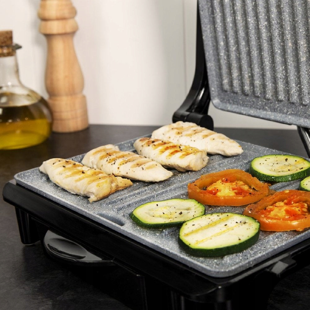 2X Electric grill Cecotec Rock'nGrill 1500 Rapid silver/grey 1500 W Brand Cecotec