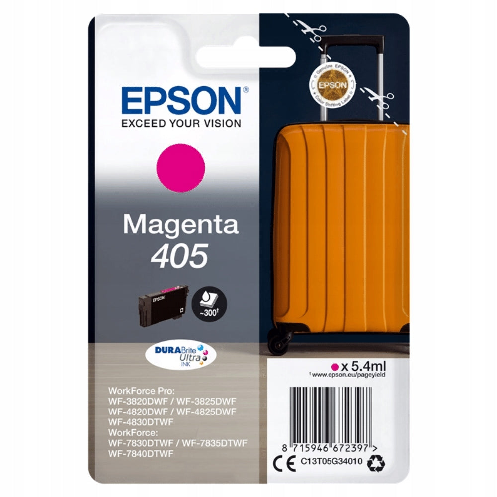 2X Epson 405 Magenta ink Color red (magenta)