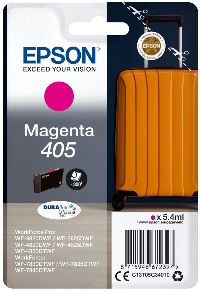 2X Epson 405 Magenta ink