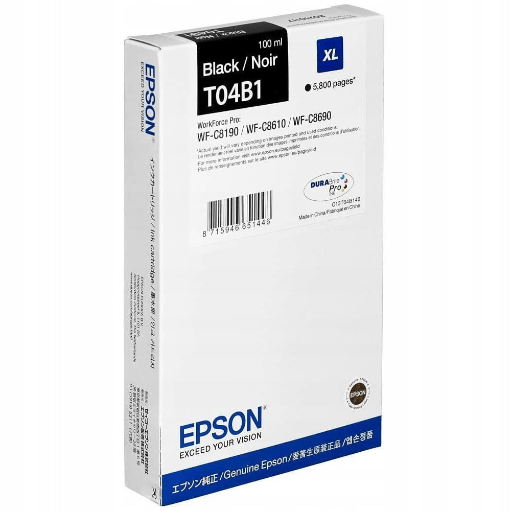 2X Epson T04B1 black XL 5800str. Color black