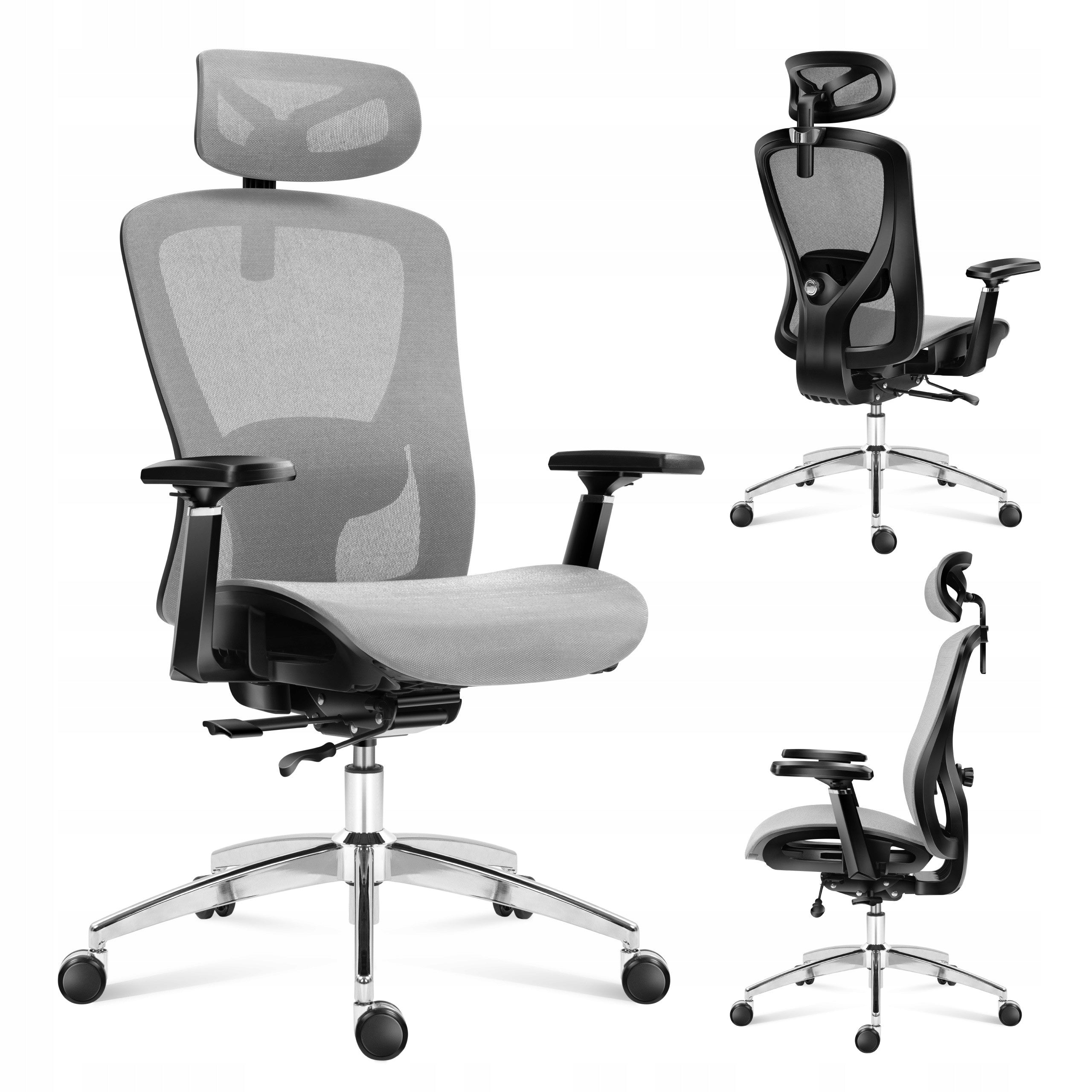 2X Ergonomic chair Huzaro Expert 5.3 Grey Mesh