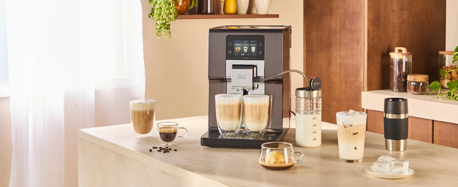 2X Espresso machine KRUPS EA879N Intuition Experience Hot&Cold Black Brand Krups
