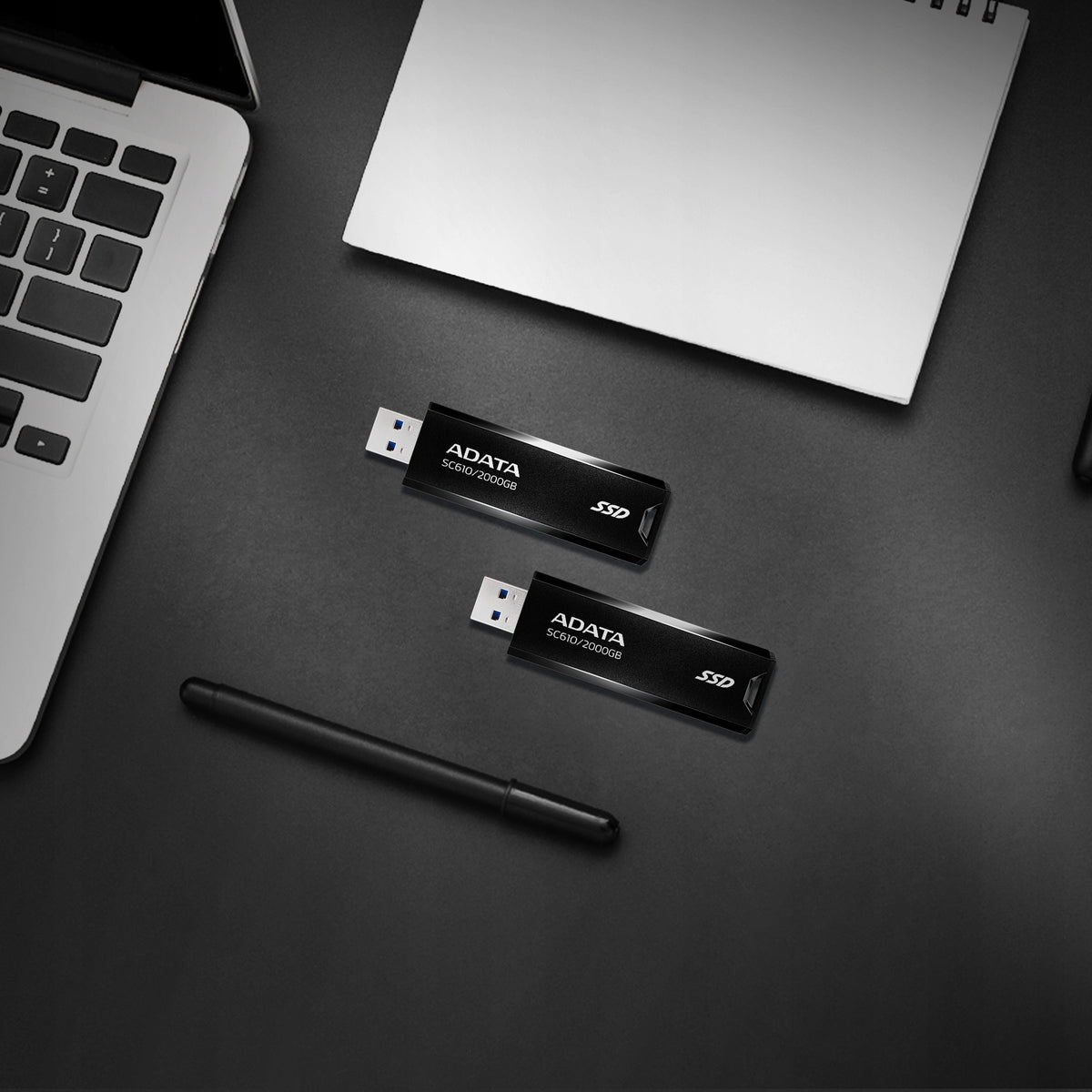 2X External SSD ADATA SC610 2TB USB 3.2 Gen 2 Black Model SC610-2000G-CBK/RD