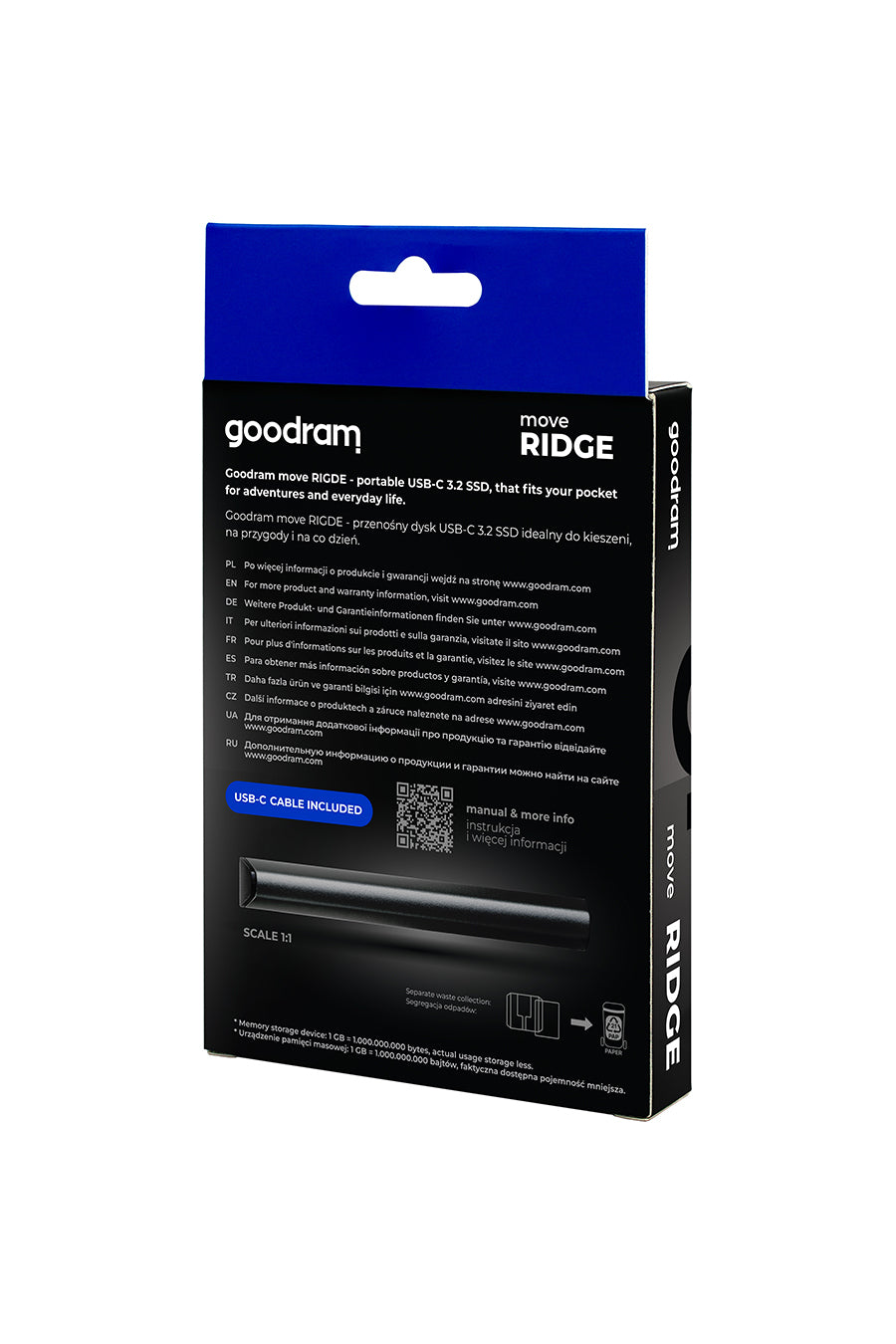 2X External SSD Goodram Move Ridge 512GB Manufacturer Goodram