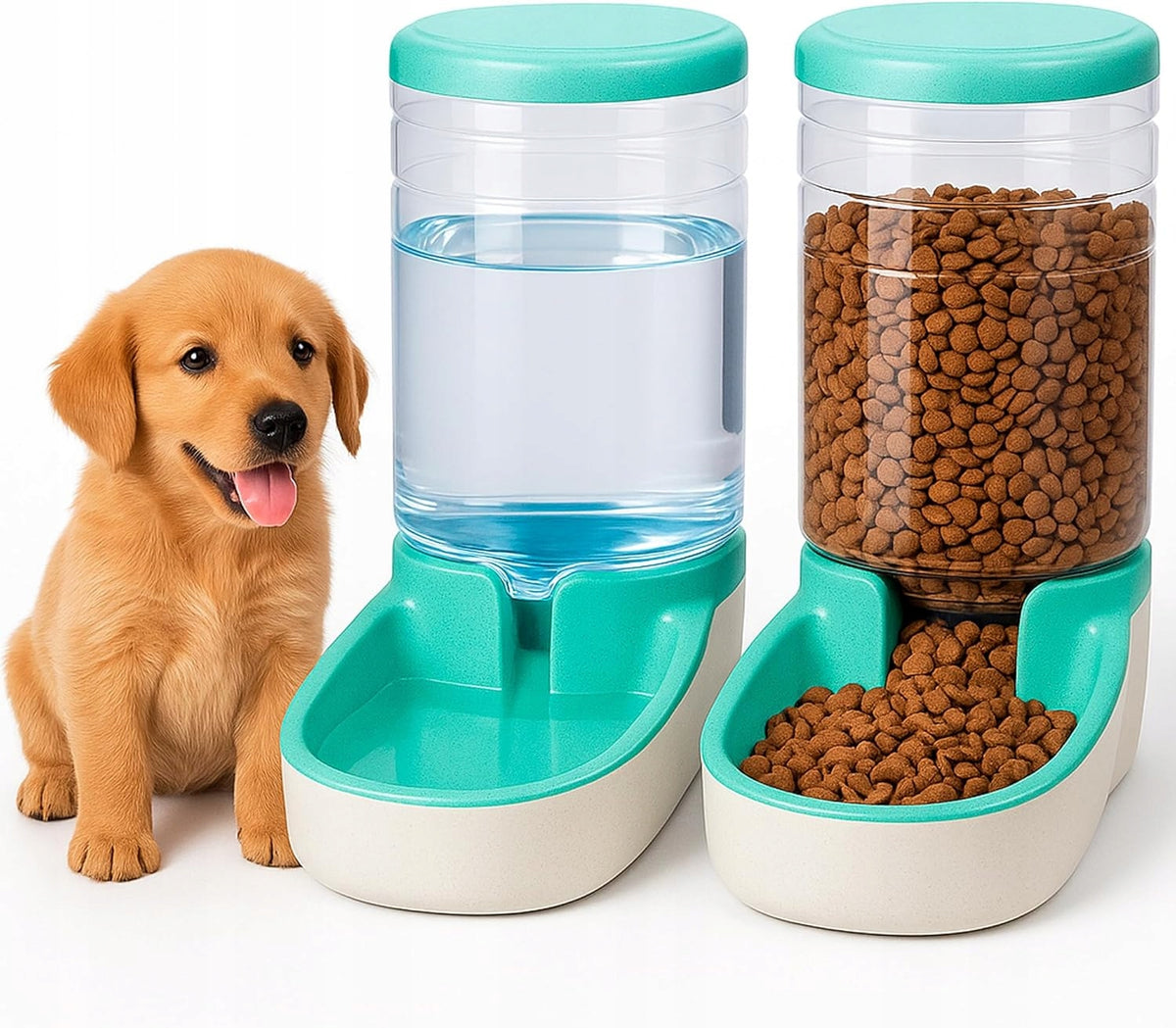 2X FEEDER AND AUTOMATIC DRINKER 3,8L FOR CAT DOG