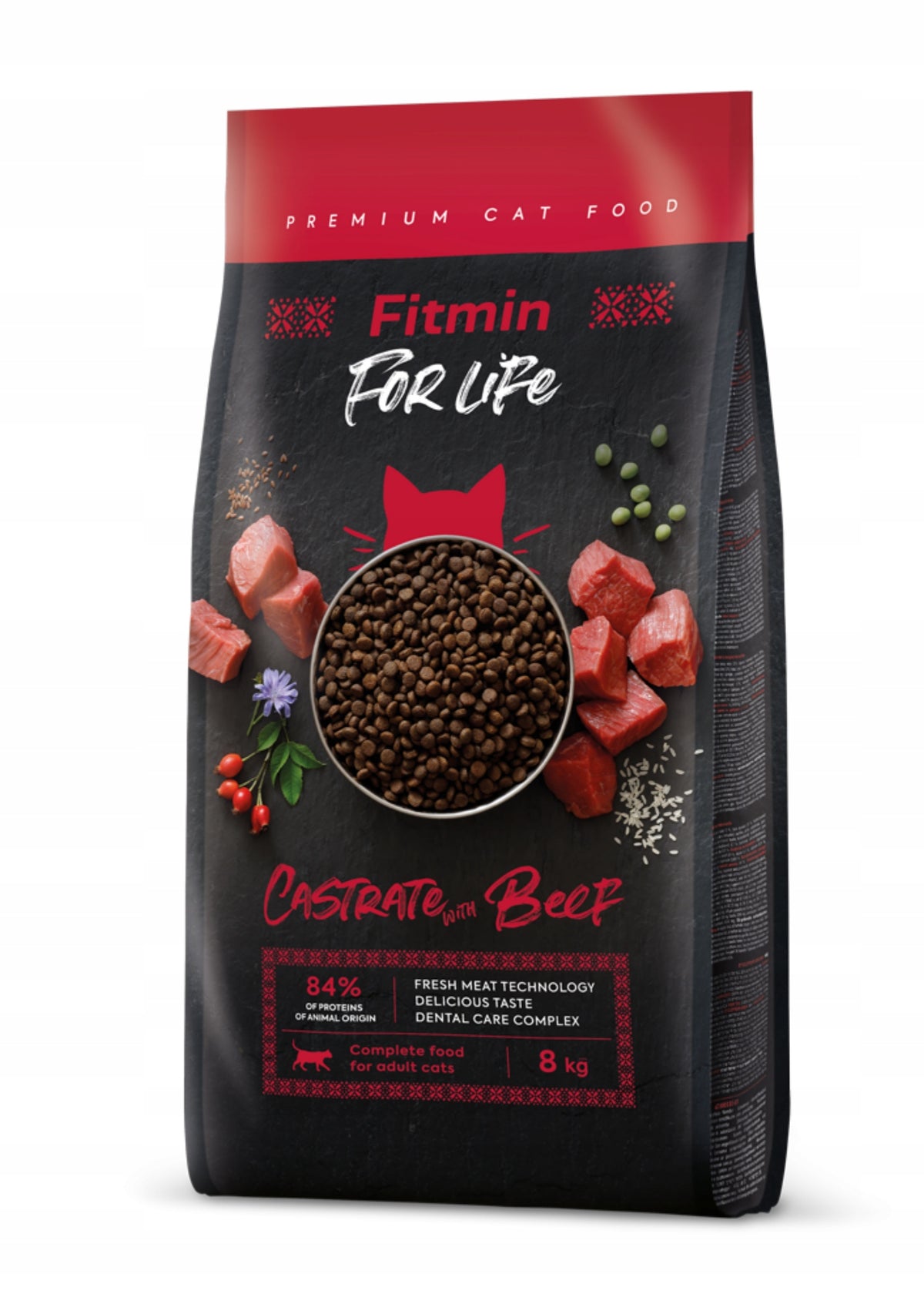 2X FITMIN Cat For Life Castrate Beef 8kg
