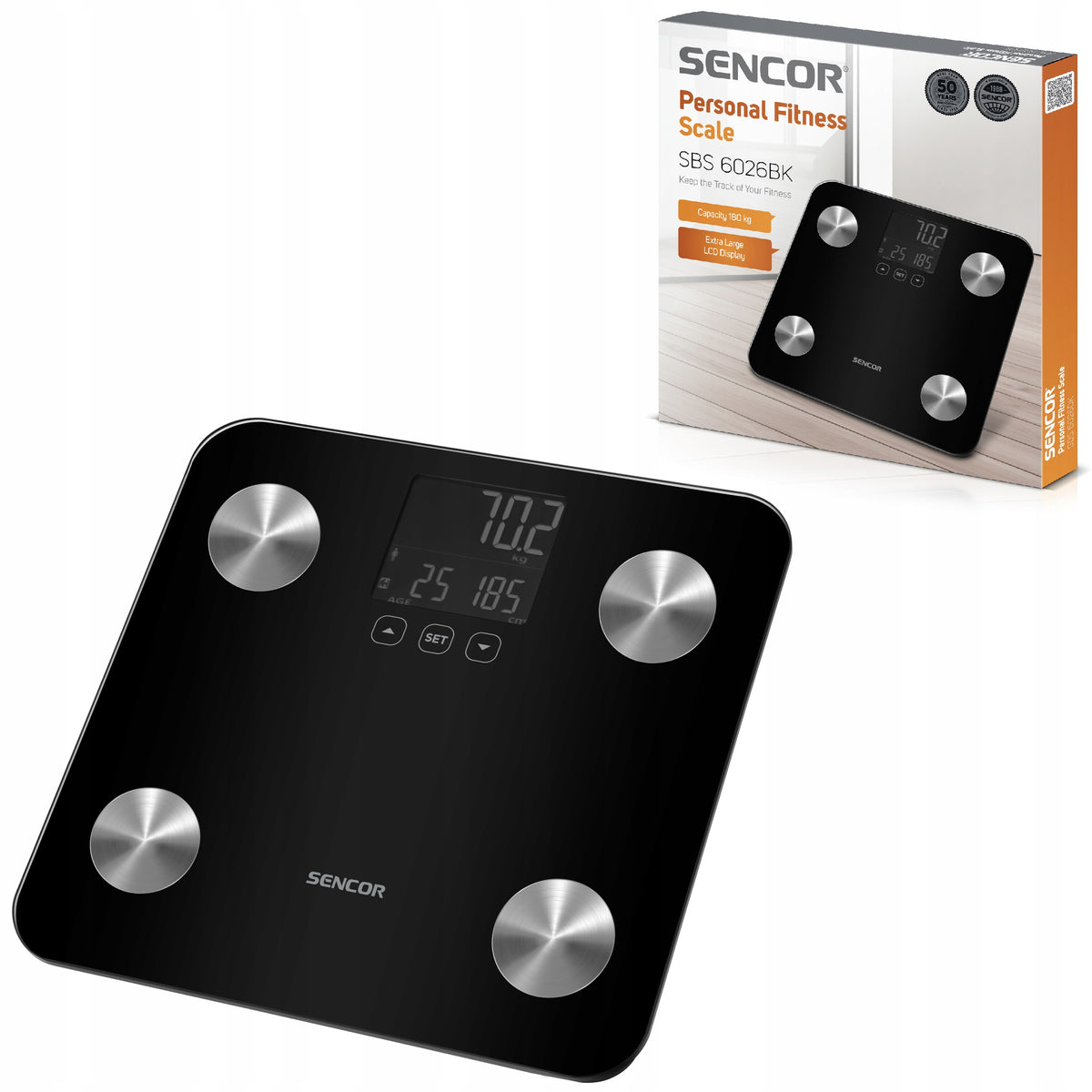 2X FITNESS BATHROOM SCALE SENCOR SBS 6026BK