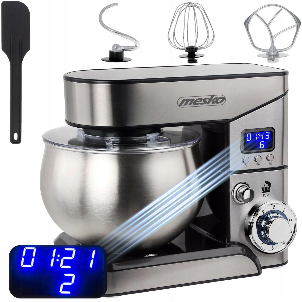 2X FOOD PROCESSOR PLANETARY MIXER MULTIFUNCTIONAL BOWL 5L 2000W 3 STIRRER Brand Mesko