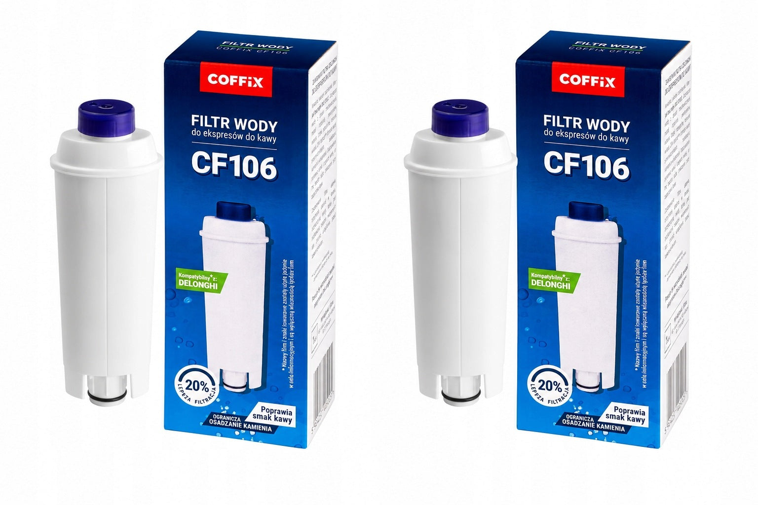 2X Filter for Coffix CF106 Coffee Maker Compatible with Delonghi Replacement