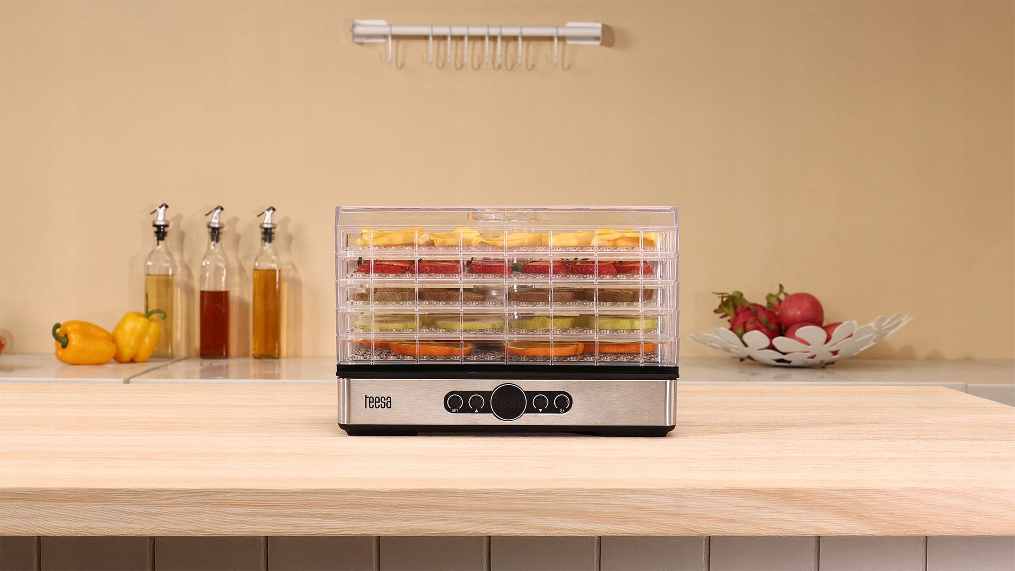2X Fruit Vegetable Mushroom Dryer 400W 5 Sieves Thermocouple Display Tees Brand Teesa