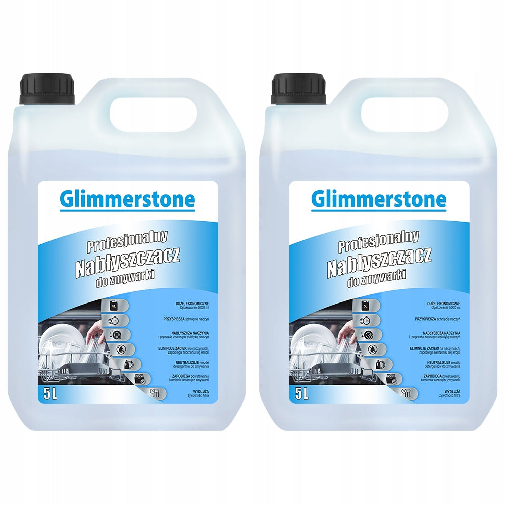 2X GLIMMERSTONE RINSE AID DISHWASHER LIQUID 10L