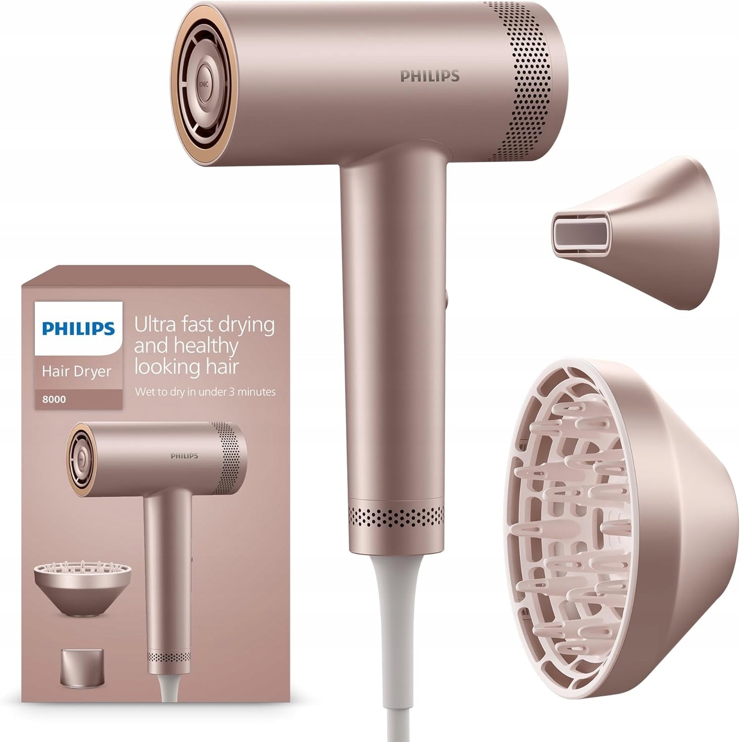 2X HAIR DRYER 1400W IONIZATION DIFFUSER HAIR STYLING NOZZLE