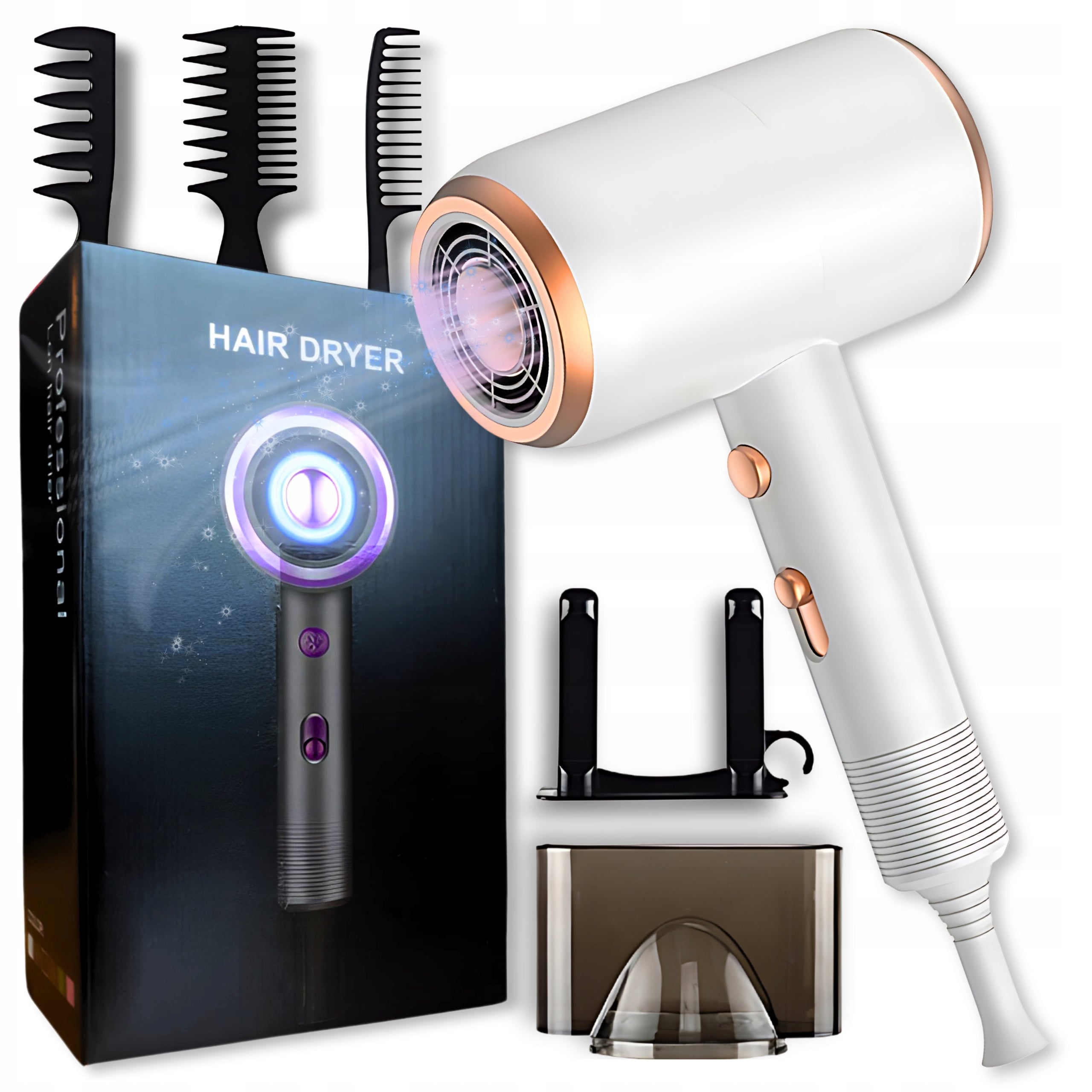 2X HAIR DRYER tourist ionization strong cold blow diffuser 180 Brand Minexo