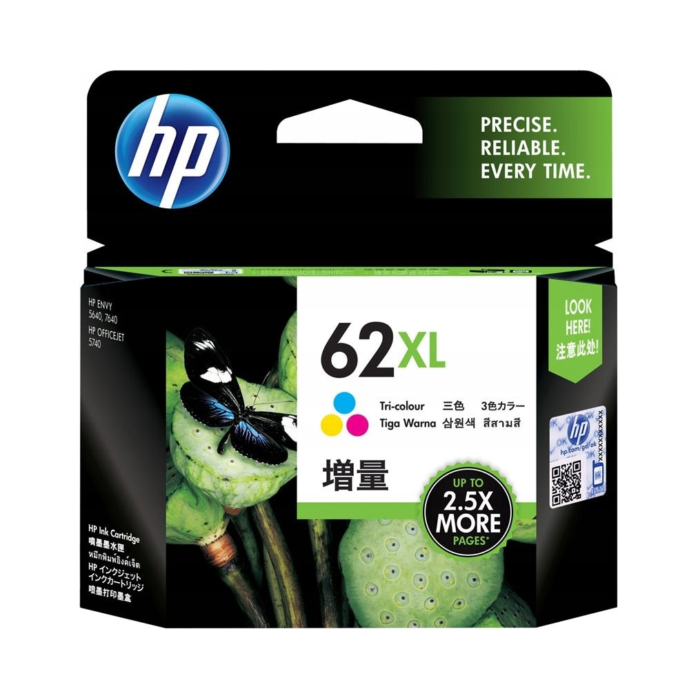 2X HP 62XL Color Ink