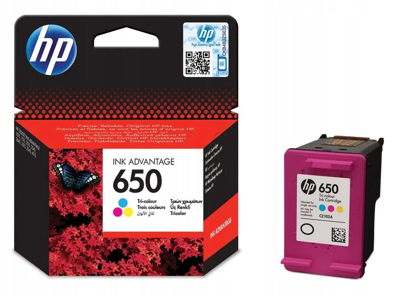 2X HP 650 Color ink