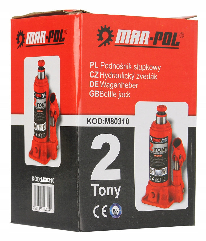 2X HYDRAULIC BOLLARD LIFT 2T BOTTLE JACK 2000KG 803 Product weight with unit packaging 2.3 kg