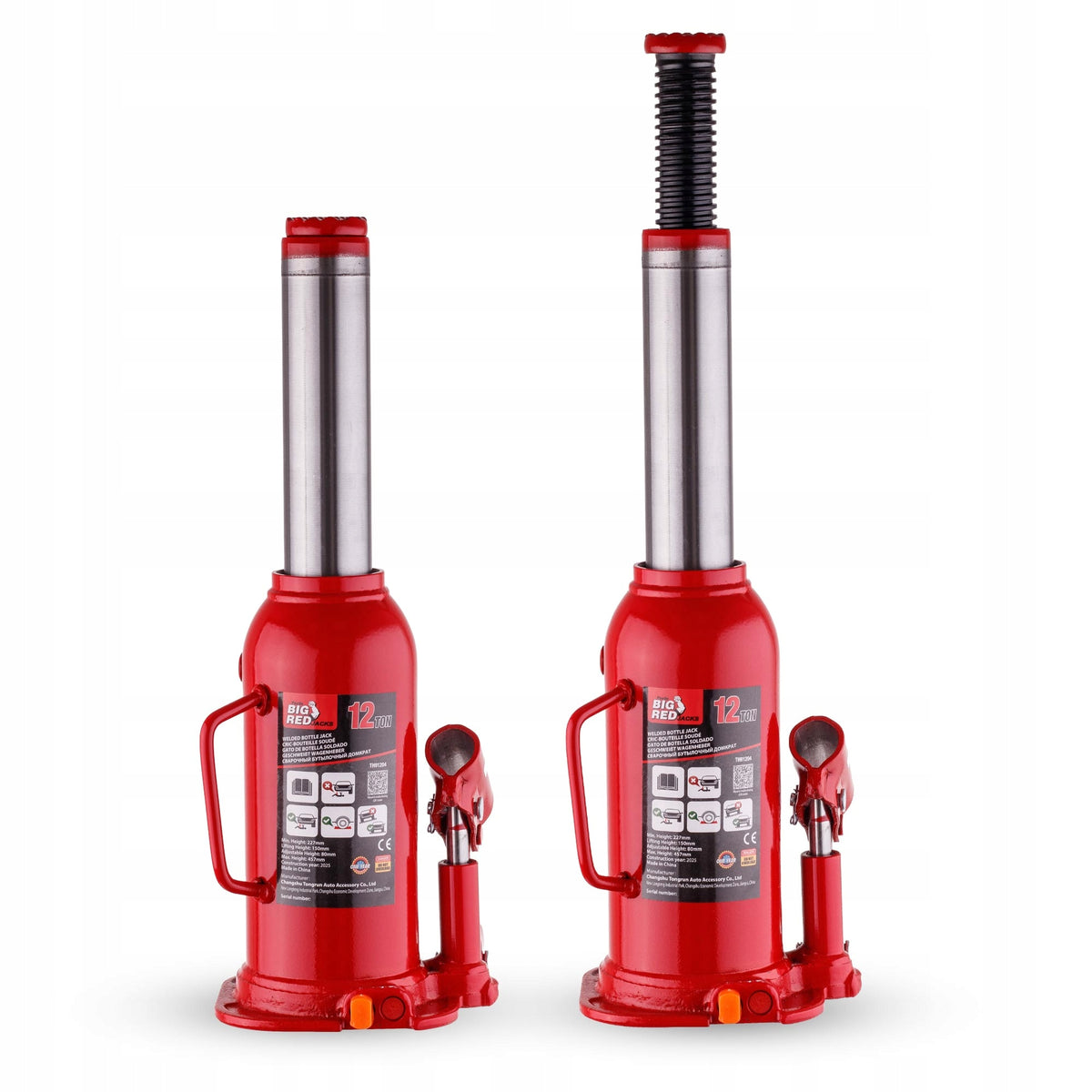 2X HYDRAULIC BOTTLE POST LIFT 12 TONS 457mm LEVER 12000KG Product weight with unit packaging 6 kg