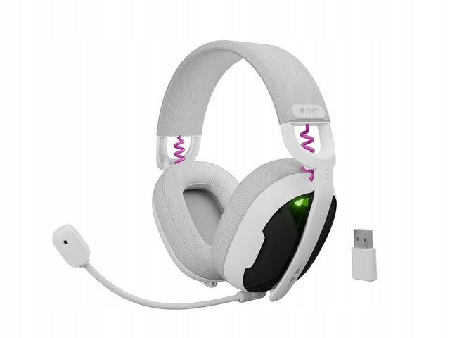2X Headphones with microphone Fury Fukiya F6 on-ear wireless white