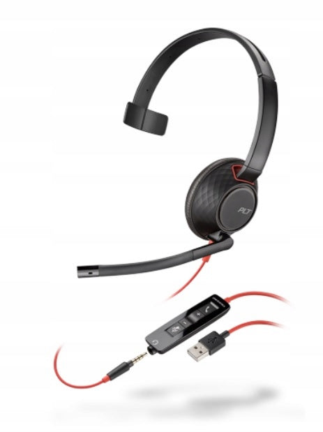 2X Headset with microphone Plantronics Poly Blackwire C5210 USB-A jack 3.5m