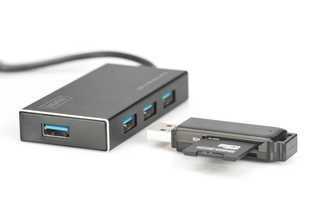 2X Hub/Concentrator DIGITUS 4-port USB 3.0 SuperSpeed, active, aluminium