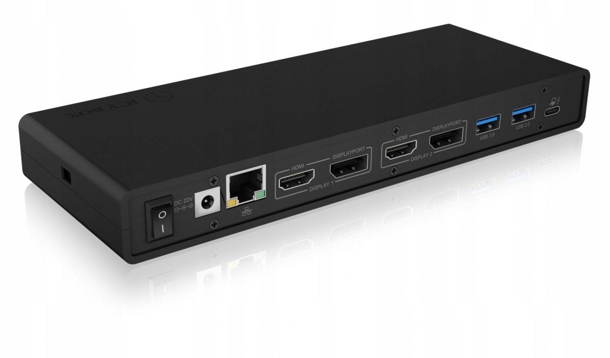 2X ICY BOX USB 3.2 Docking Station (USB-C/USB-A) - 13 in 1 with PD 65W