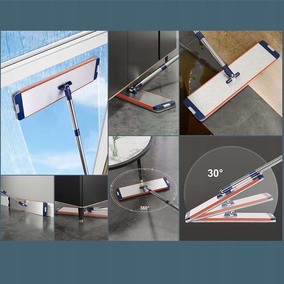 2X INTENSE FLAT 360° ROTARY MOP WITH EXTRUSION BUCKET AND 6 CLOTHS Brand no brand