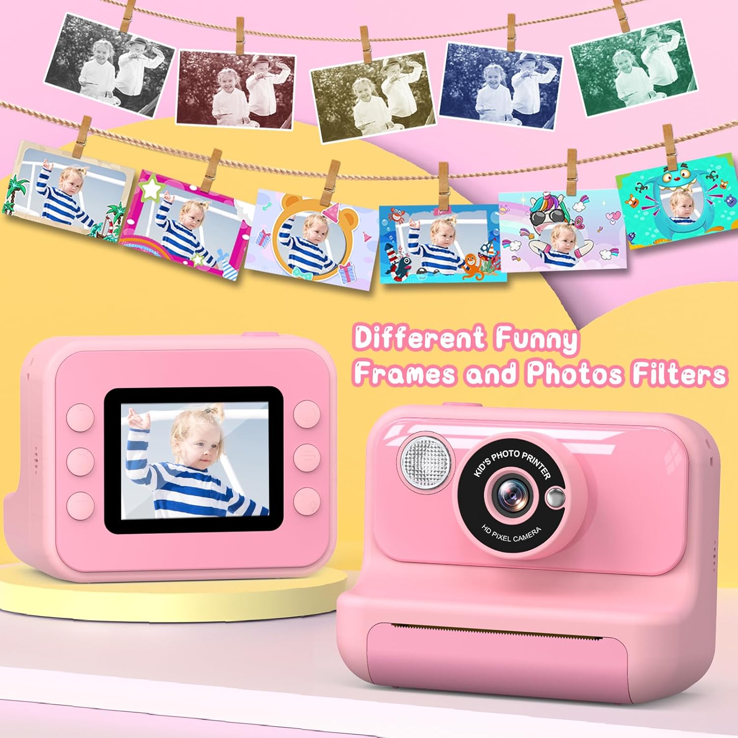 2X Instant Printing Camera Kids Photo Camera 32GB Purple Brand no brand
