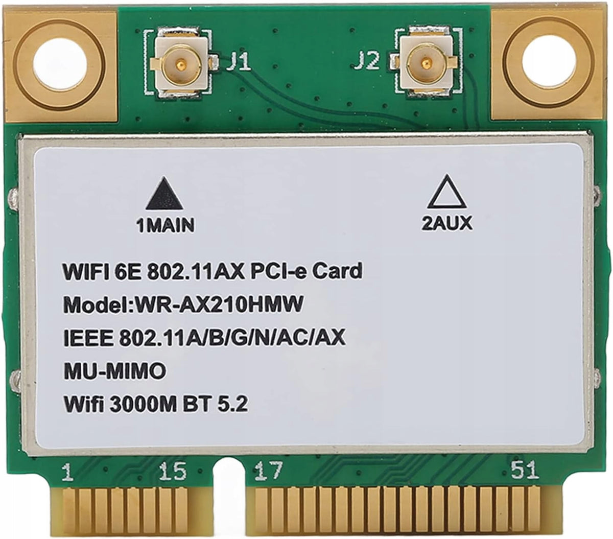 2X Internal network card Intel Wifi AX210 mini 5374 Mb/s Bluetooth 5.2