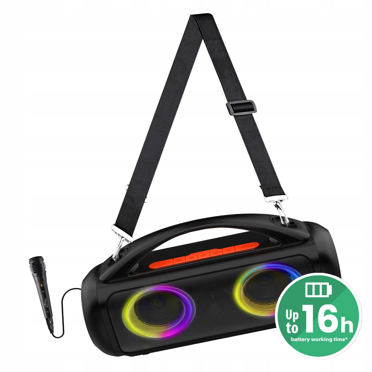 2X KARAOKE Portable Bluetooth Speaker MT3184 MEDIA-TECH MICROPHONE Brand Media-tech