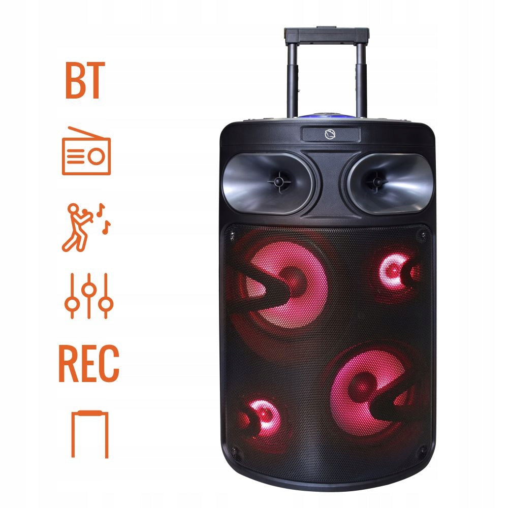 2X KARAOKE Power Audio Bluetooth SPEAKER with MICROPHONE Manta FOBOS RADIO 140 Brand Manta