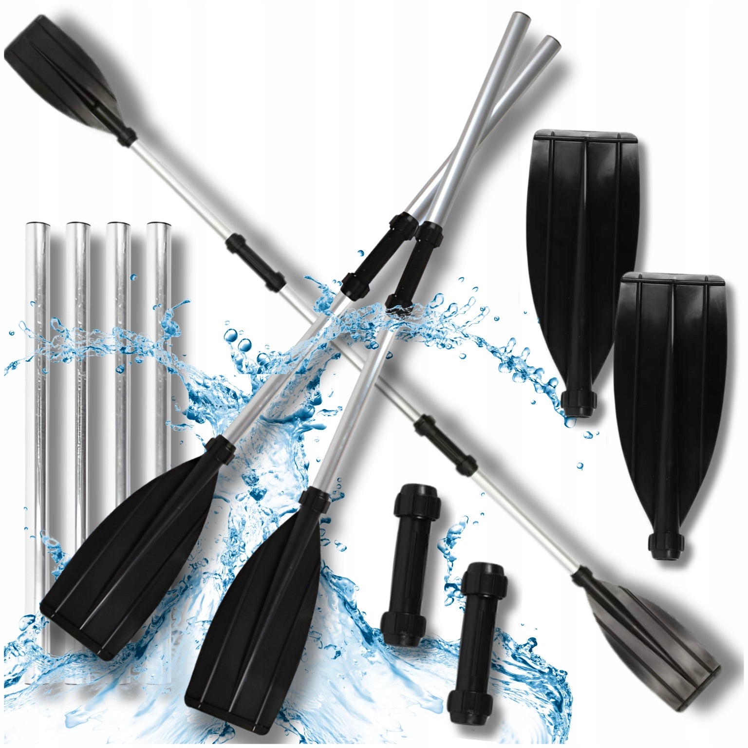 2X KAYAK PADDLE FOR SUP BOARD PONTOON KAYAK FOLDING ALUMINUM 2in1