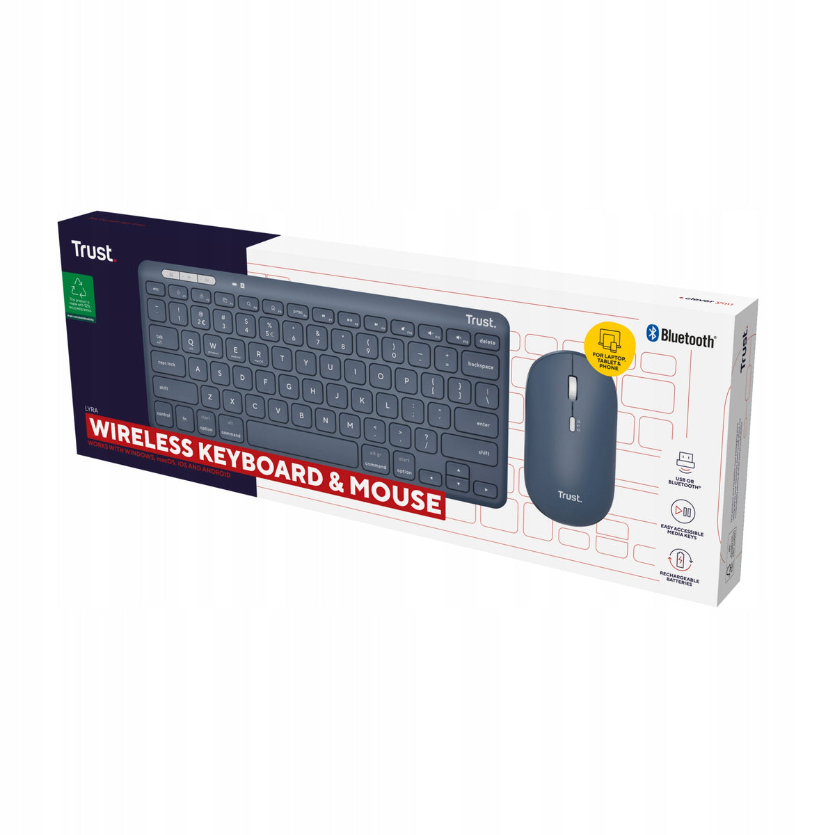 2X Keyboard + Bluetooth Mouse + USB Radio Trust Lyra Wireless Compact Manufacturer Trust