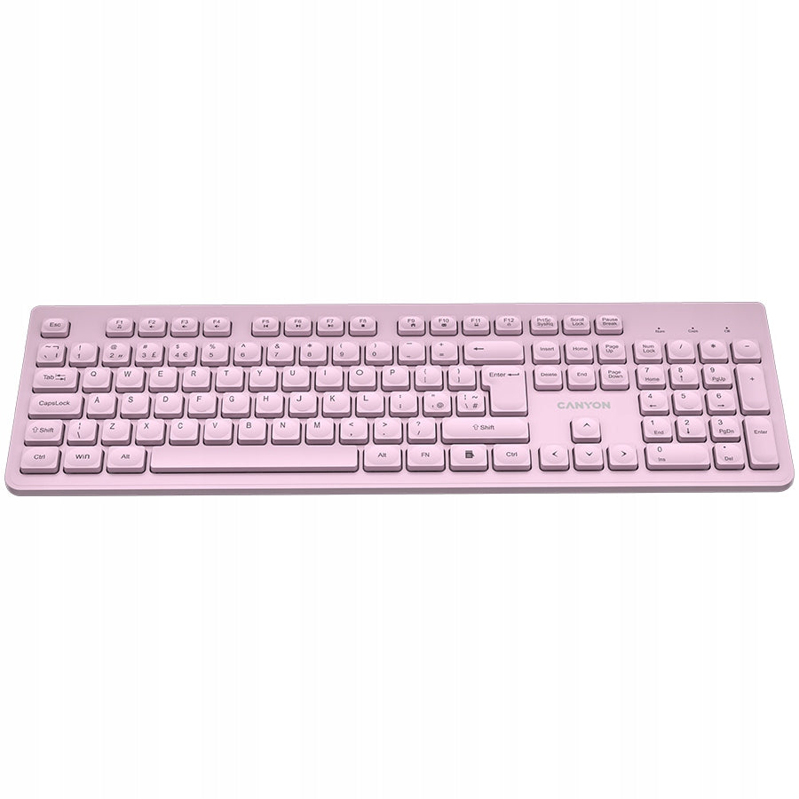 2X Keyboard CANYON Keyboard HKB-W01 UK/US AAA Wireless Pink Manufacturer Canyon