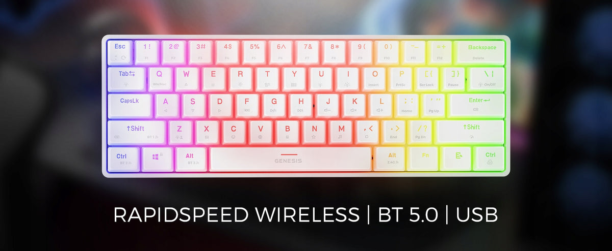 2X Keyboard GENESIS Thor 660 G2 Gateron Red White Keyboard layout US international (qwerty)